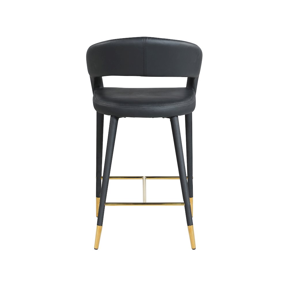 Destiny Black Vegan Leather Stool. Picture 2