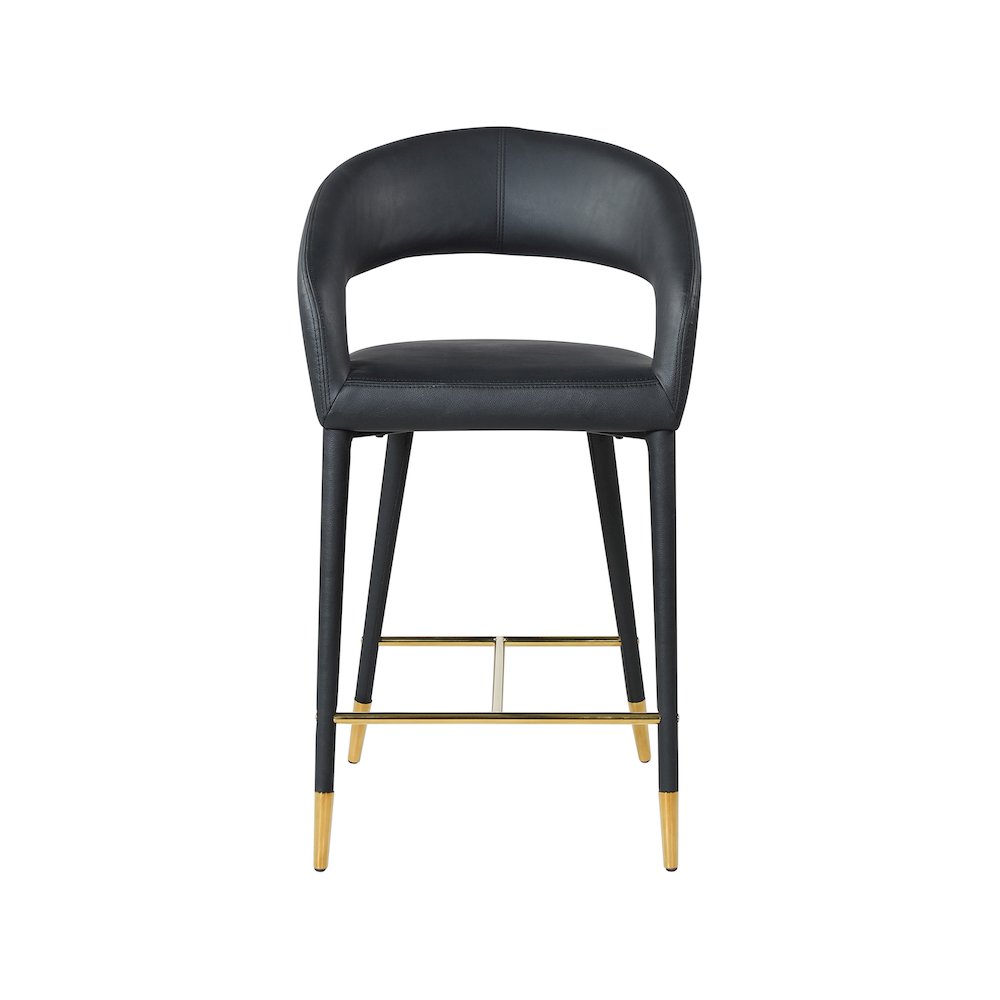 Destiny Black Vegan Leather Stool. Picture 3