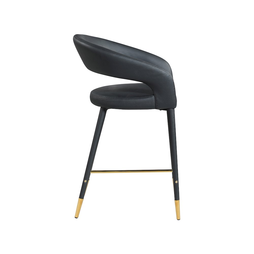 Destiny Black Vegan Leather Stool. Picture 4