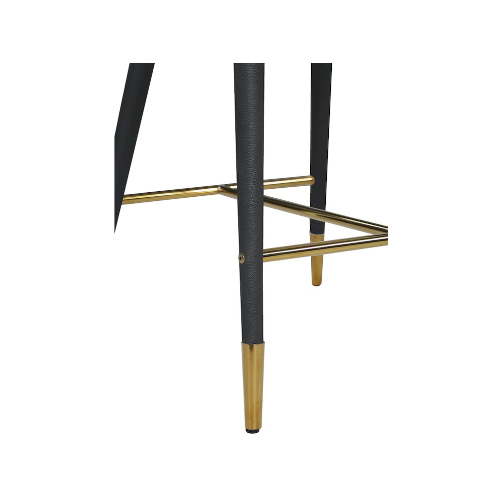 Destiny Black Vegan Leather Stool. Picture 5