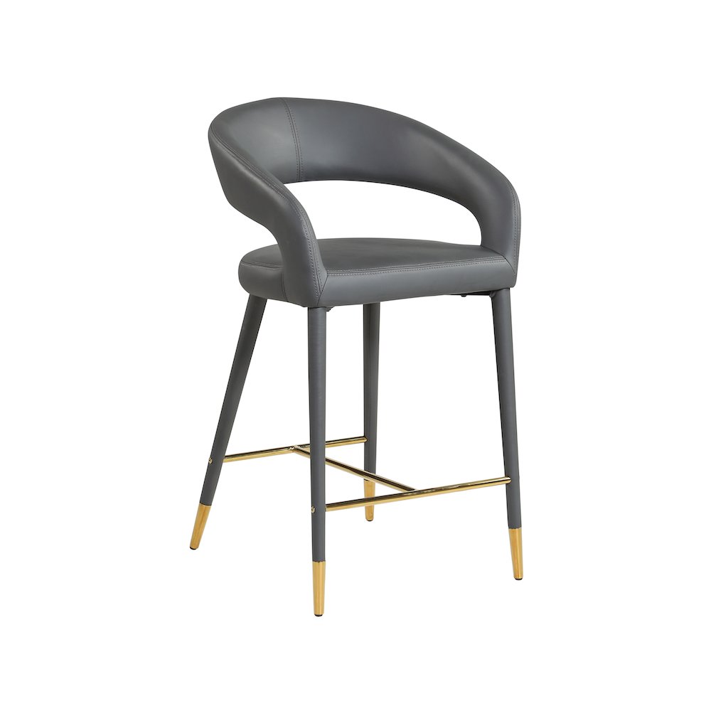 Destiny Grey Vegan Leather Stool. Picture 1