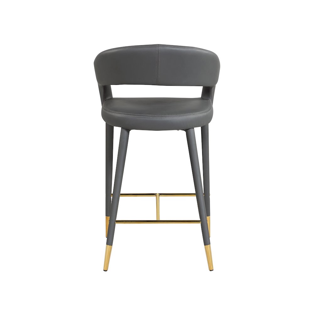 Destiny Grey Vegan Leather Stool. Picture 2