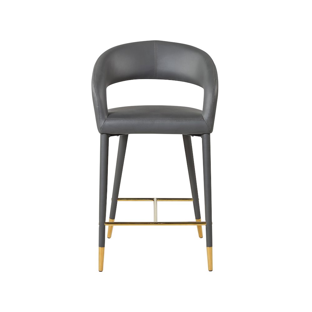 Destiny Grey Vegan Leather Stool. Picture 3
