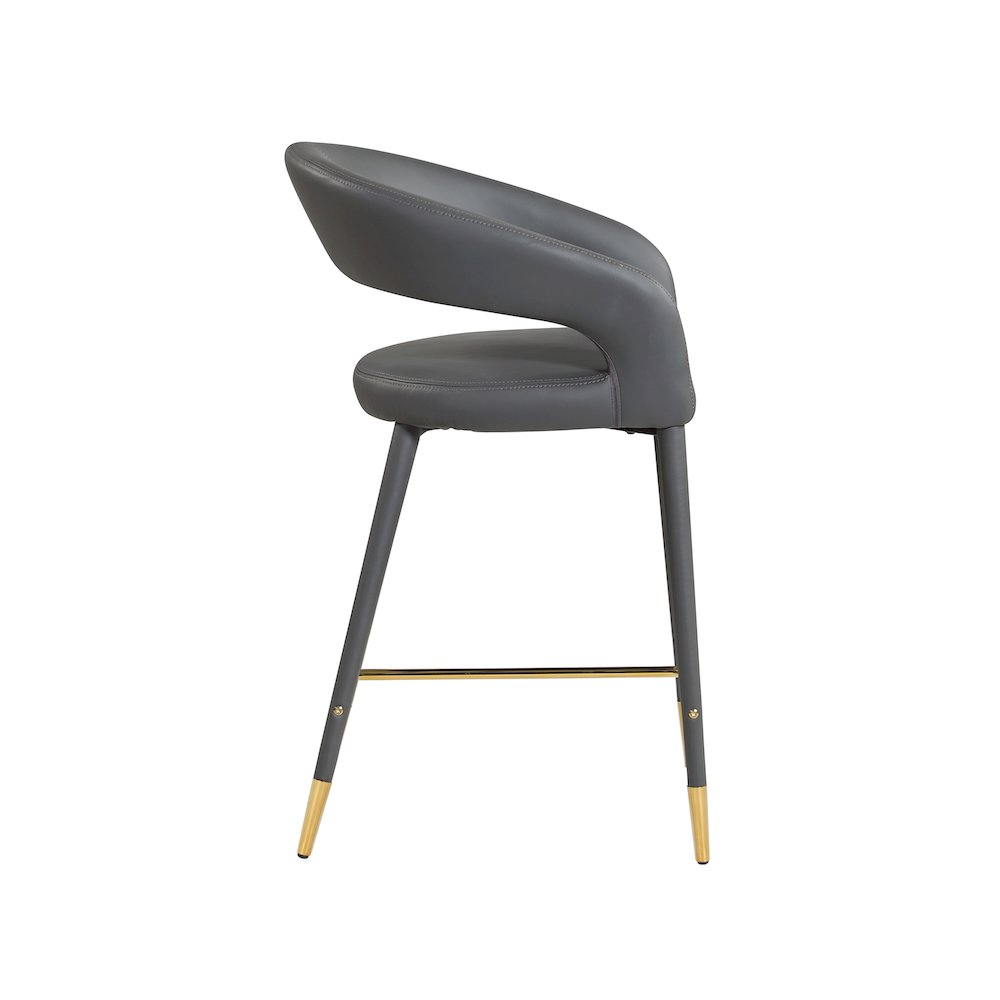 Destiny Grey Vegan Leather Stool. Picture 4