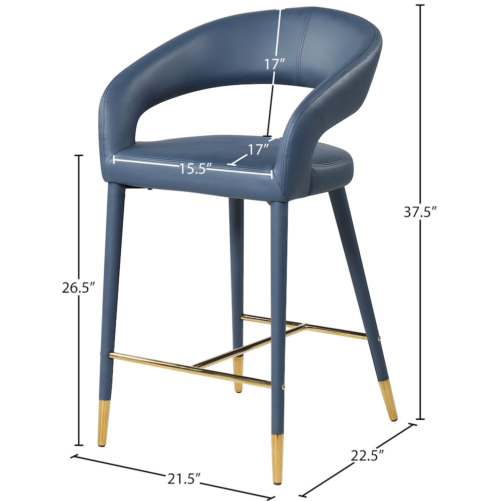 Destiny Navy Vegan Leather Stool. Picture 6