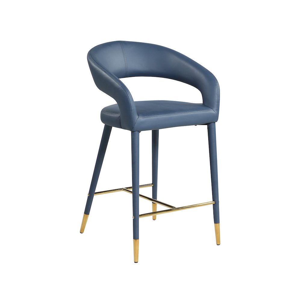 Destiny Navy Vegan Leather Stool. Picture 1