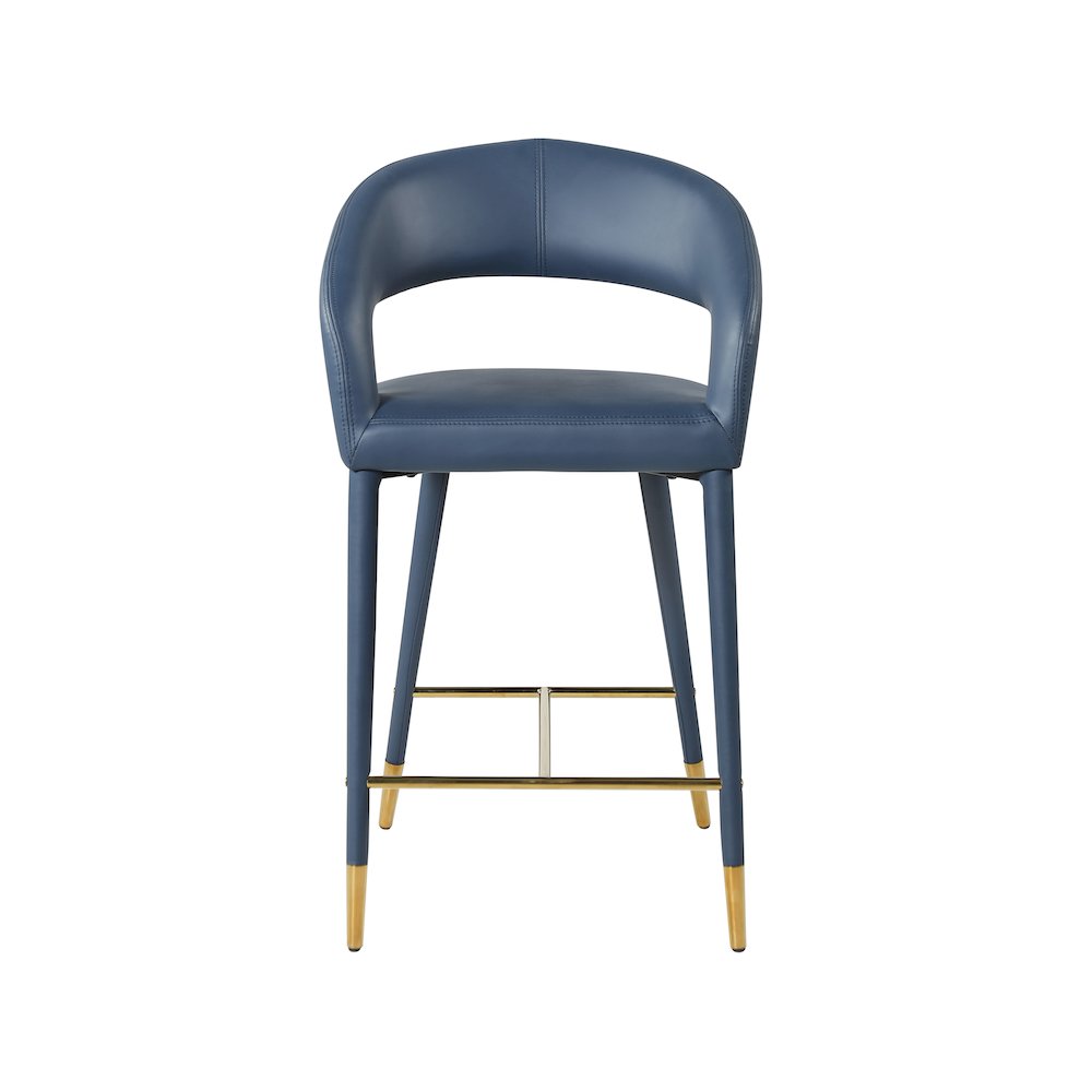 Destiny Navy Vegan Leather Stool. Picture 3