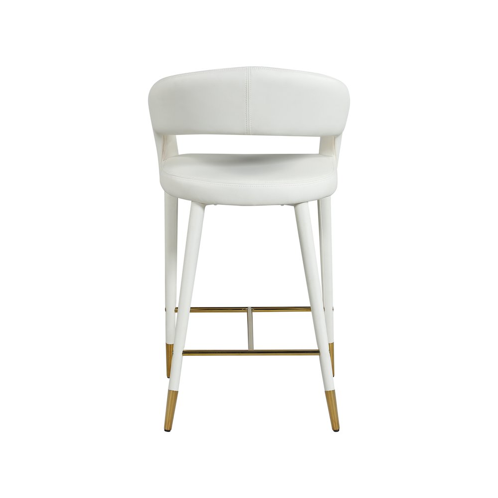 Destiny White Vegan Leather Stool. Picture 2