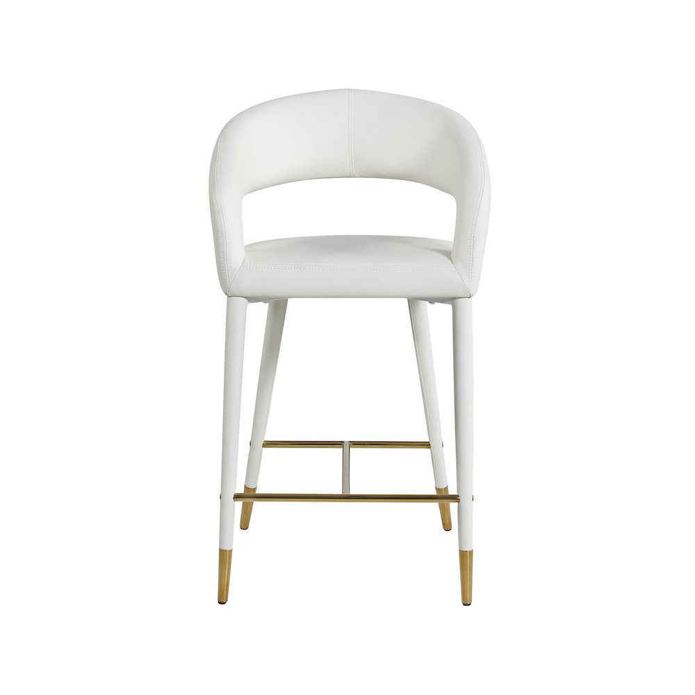 Destiny White Vegan Leather Stool. Picture 3
