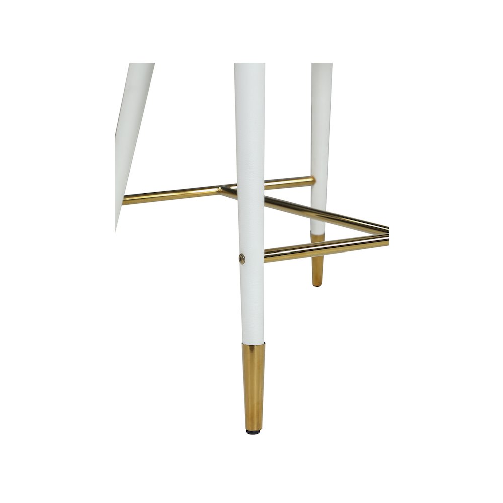 Destiny White Vegan Leather Stool. Picture 5