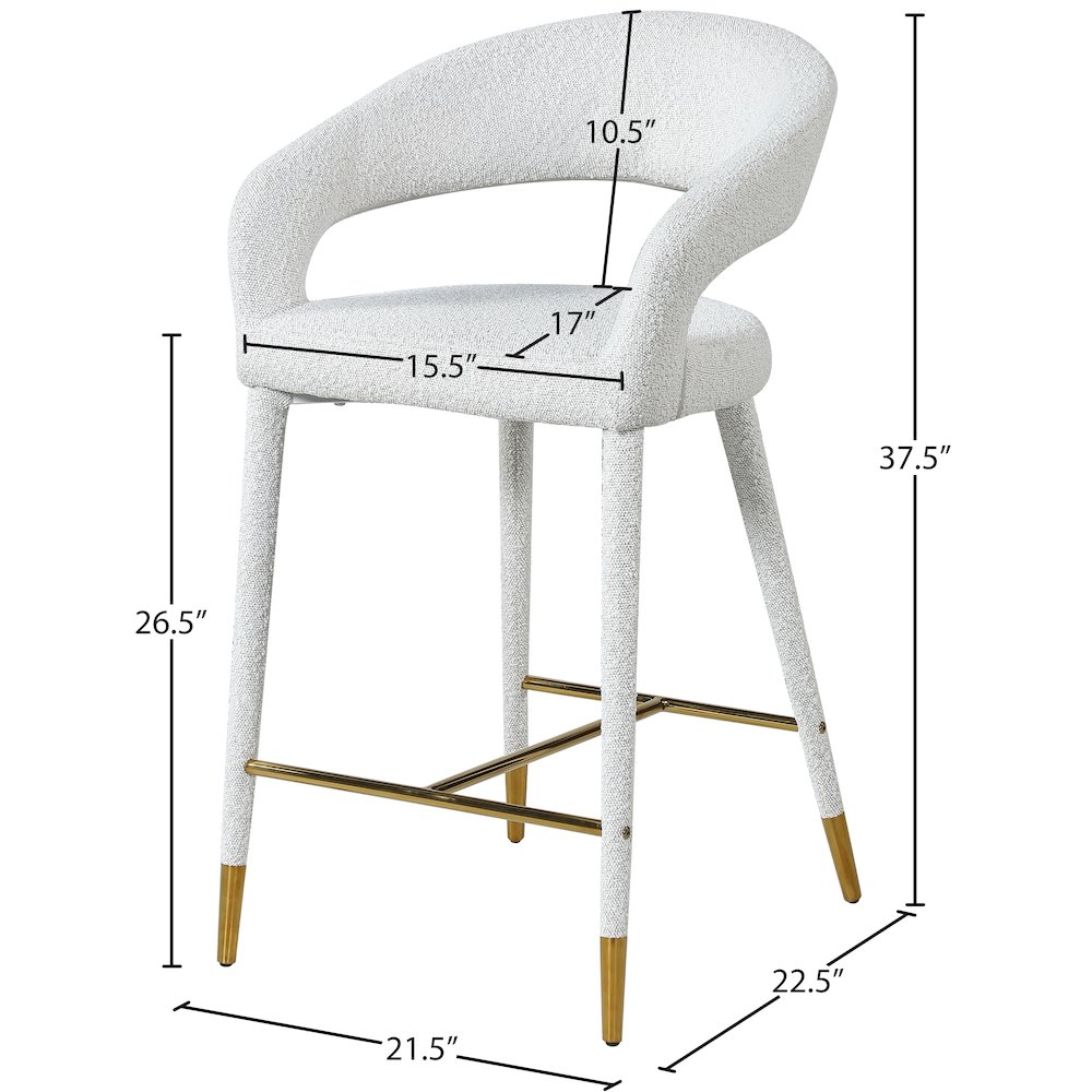 Destiny Cream Fabric Stool. Picture 6
