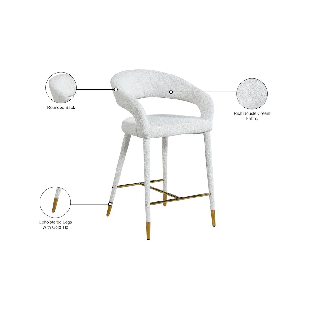 Destiny Cream Fabric Stool. Picture 7