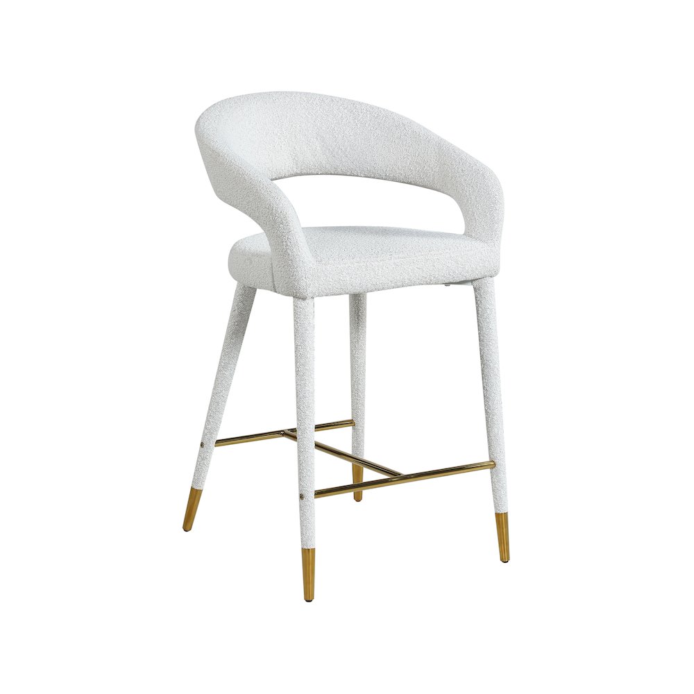 Destiny Cream Fabric Stool. Picture 1