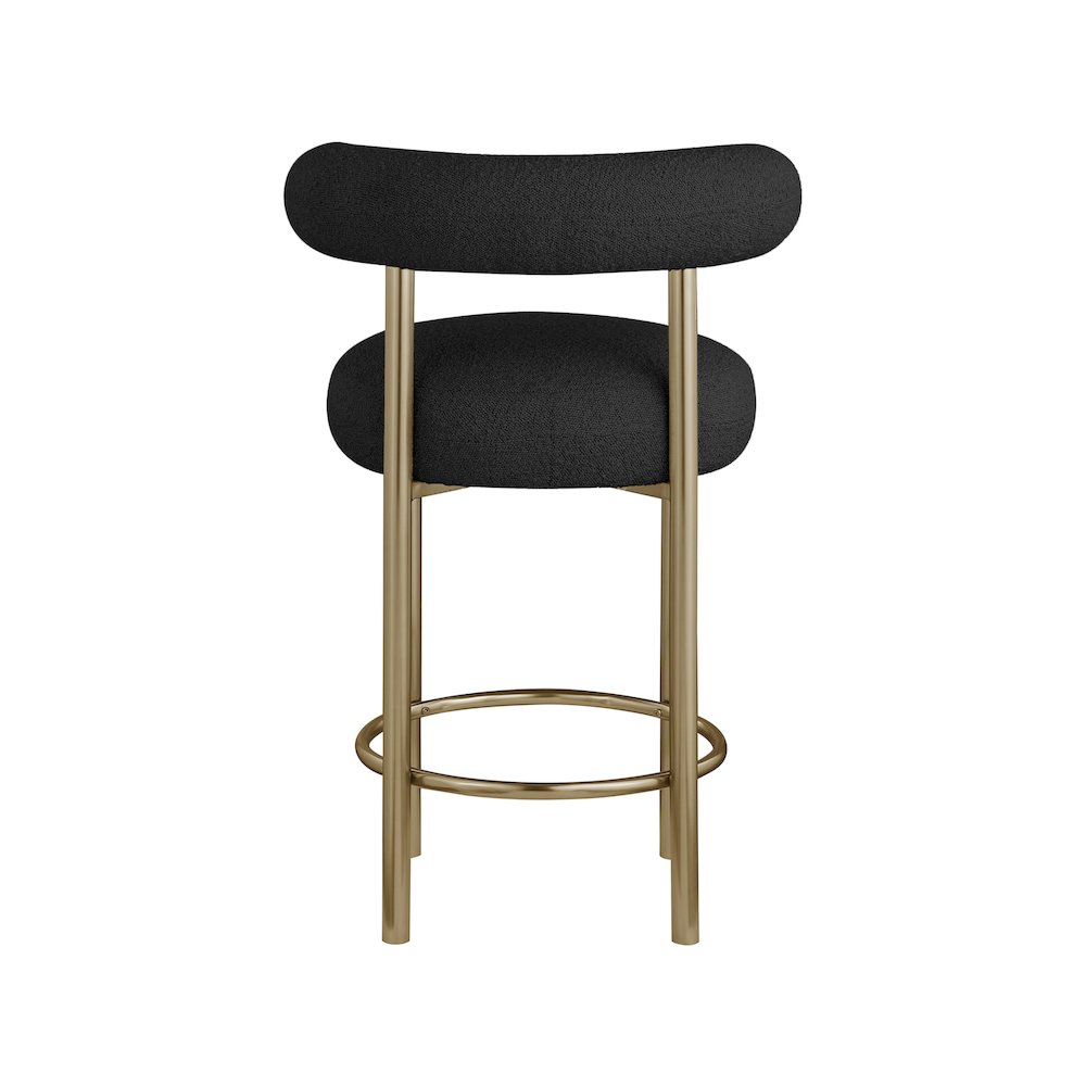 Bordeaux Black Boucle Fabric Stool, Set of 2. Picture 2