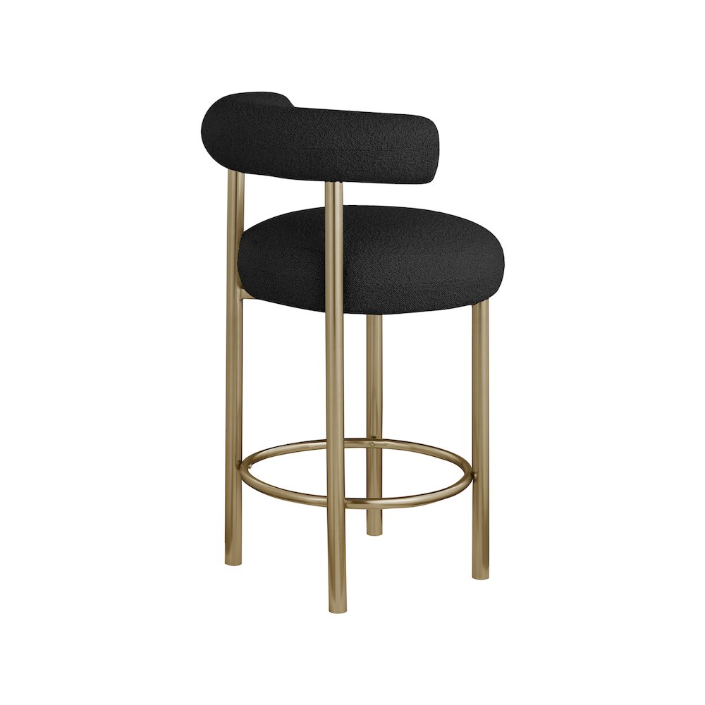 Bordeaux Black Boucle Fabric Stool, Set of 2. Picture 5