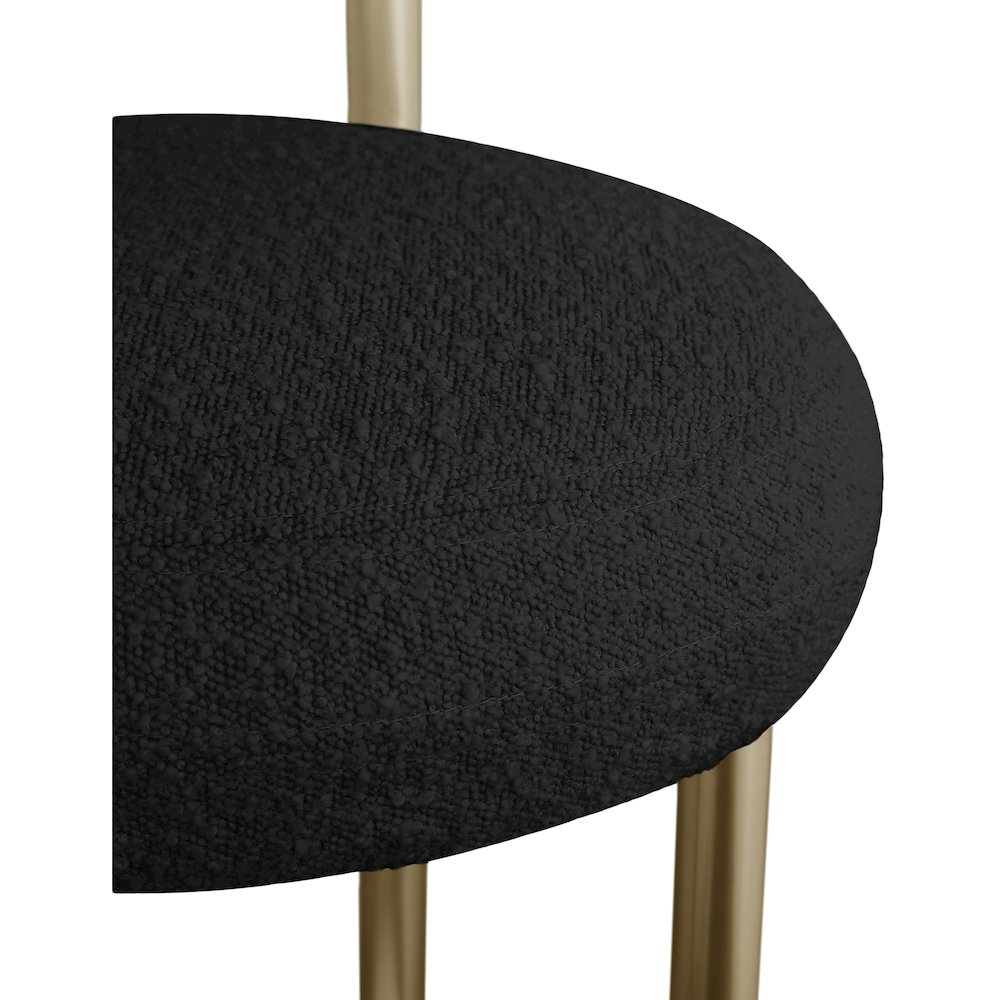 Bordeaux Black Boucle Fabric Stool, Set of 2. Picture 6
