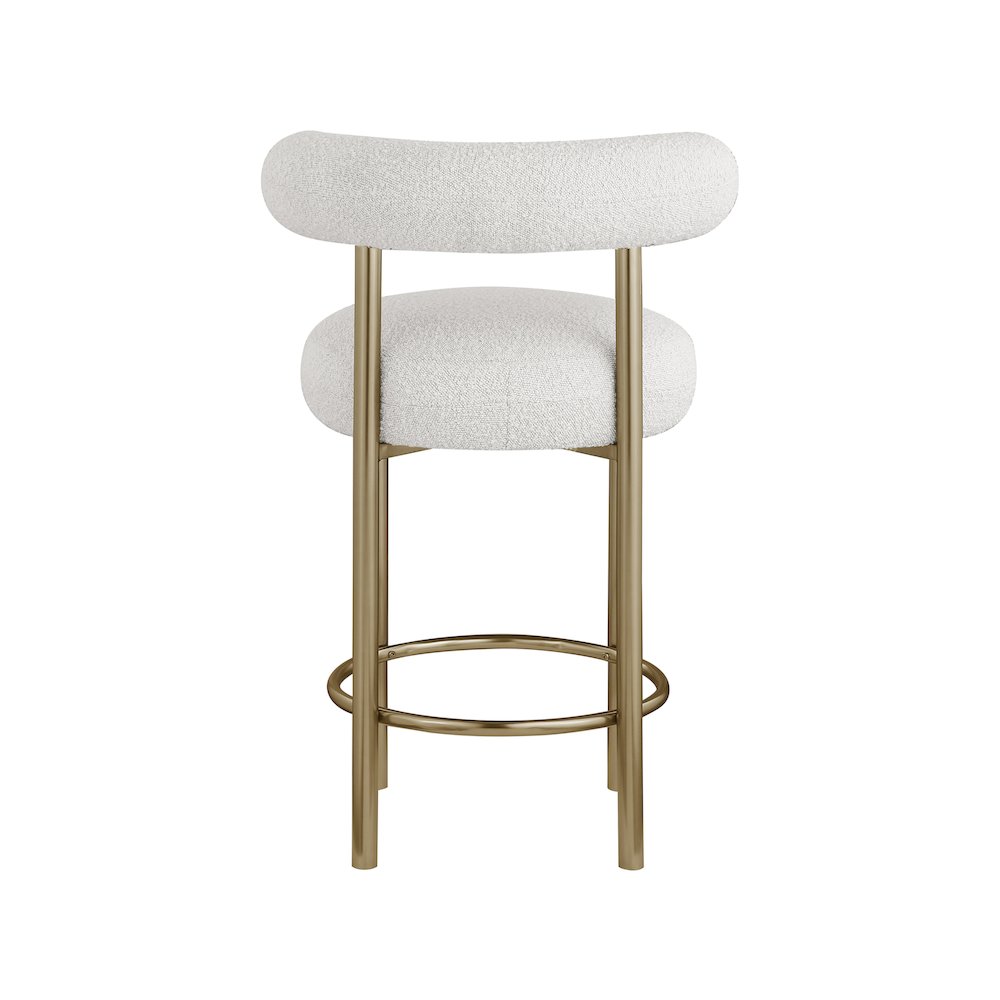Bordeaux Cream Boucle Fabric Stool, Set of 2. Picture 2