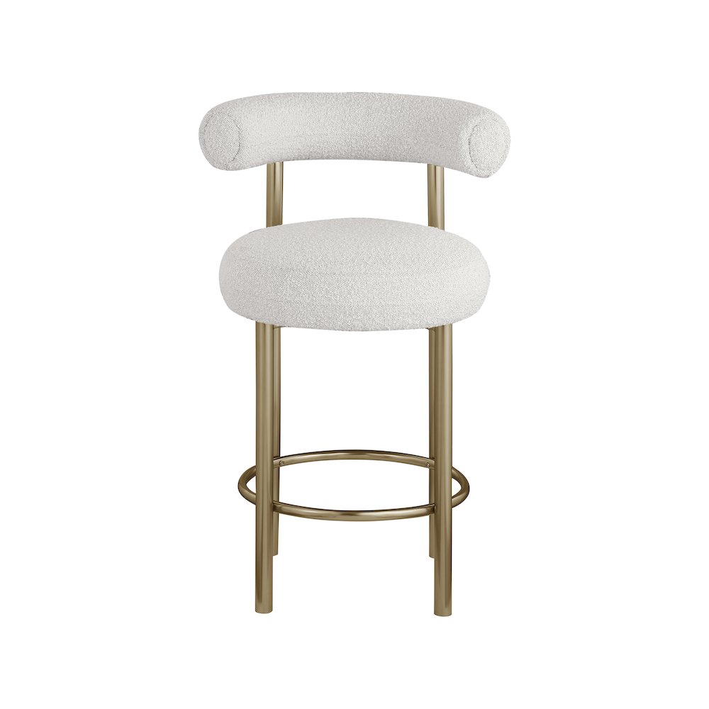 Bordeaux Cream Boucle Fabric Stool, Set of 2. Picture 3