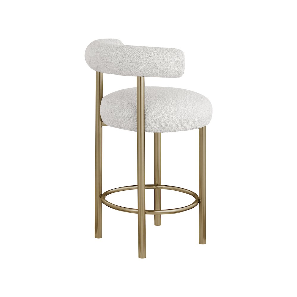 Bordeaux Cream Boucle Fabric Stool, Set of 2. Picture 5