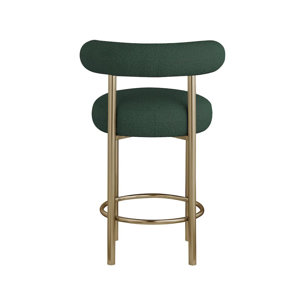 Bordeaux Green Boucle Fabric Stool, Set of 2. Picture 2