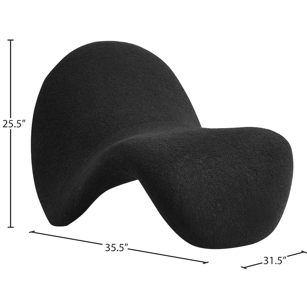 Theodore Black Fur Accent Chair. Picture 6