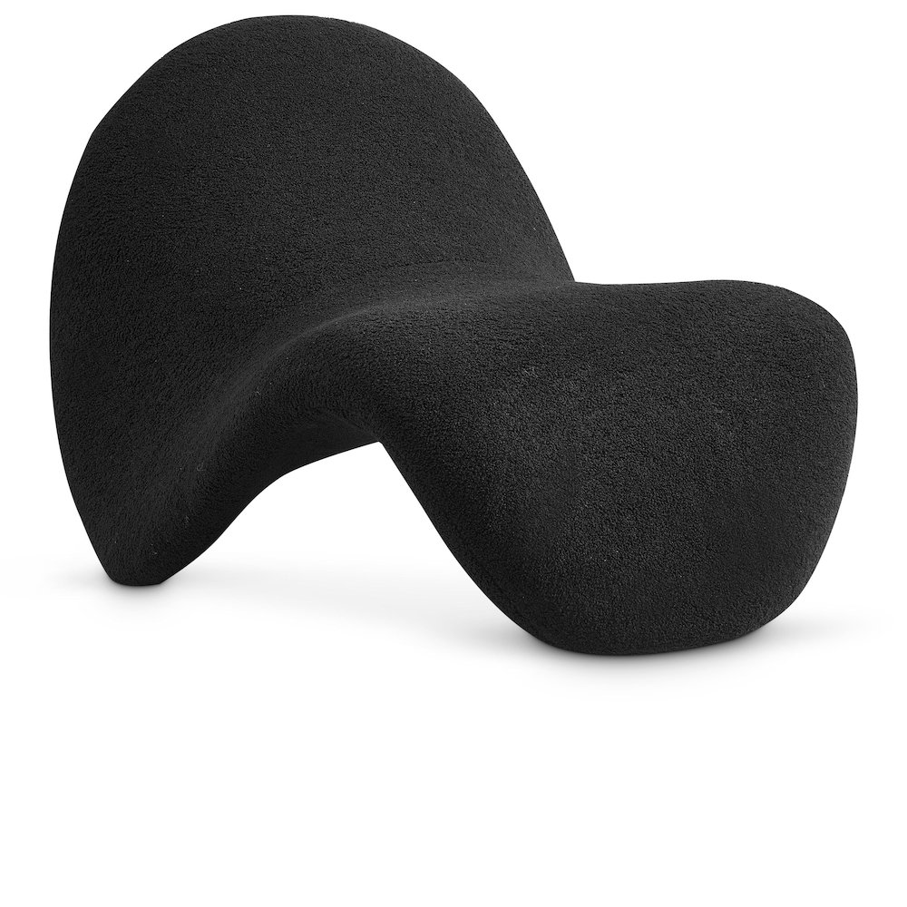 Theodore Black Fur Accent Chair. Picture 1