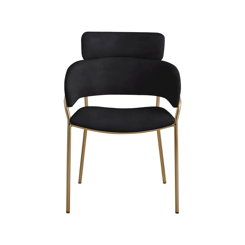 Yara Black Velvet Dining Chair, Set of 2. Picture 3