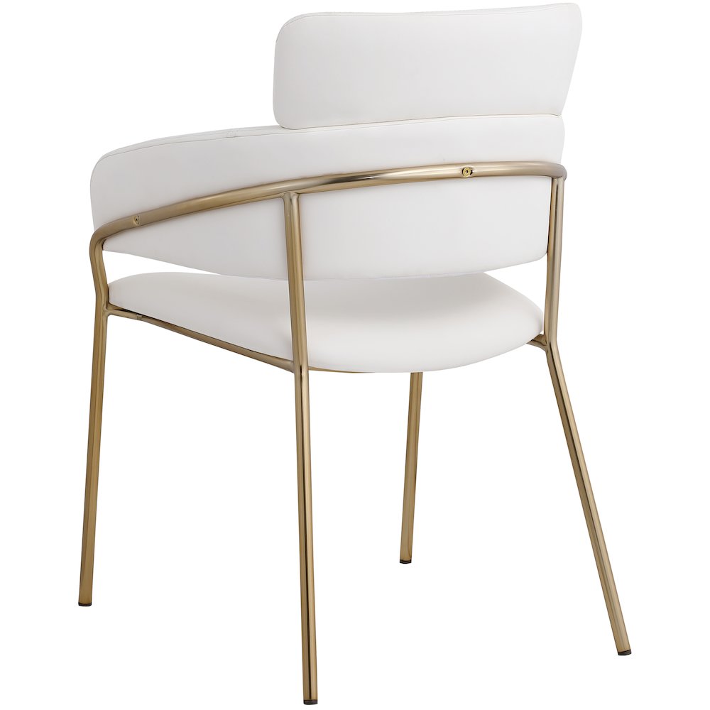 Yara Cream Vegan Leather Dining Chair, Set of 2. Picture 2