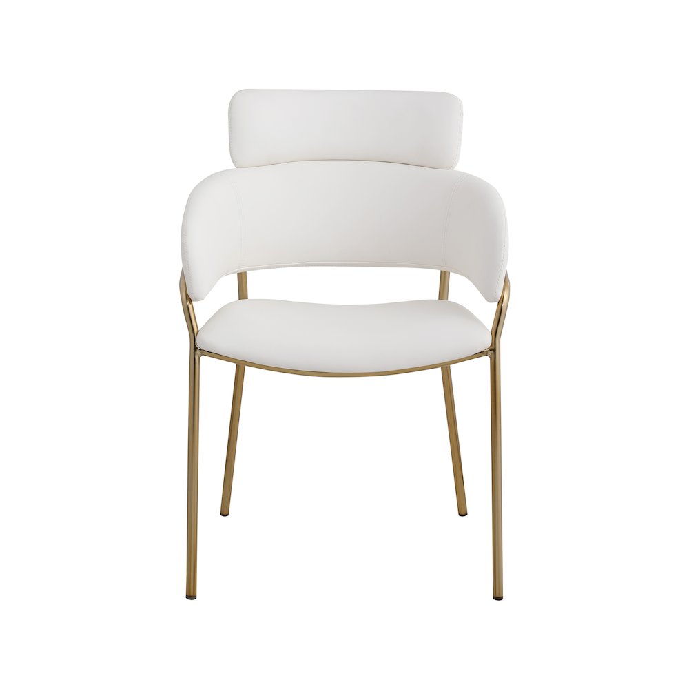 Yara Cream Vegan Leather Dining Chair, Set of 2. Picture 3