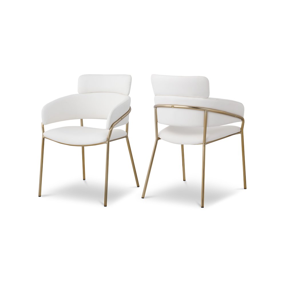 Yara Cream Vegan Leather Dining Chair, Set of 2. Picture 1