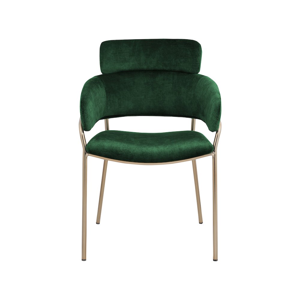 Yara Green Velvet Dining Chair, Set of 2. Picture 3
