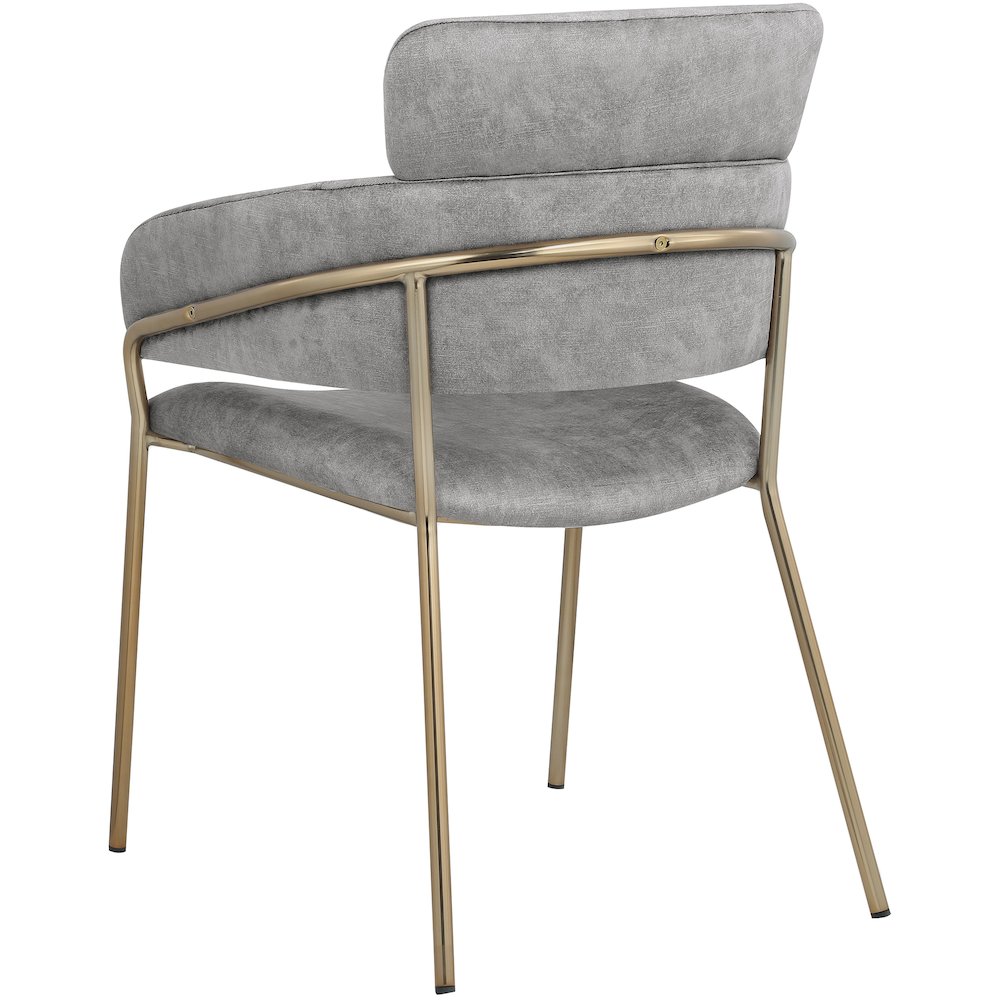 Yara Grey Velvet Dining Chair, Set of 2. Picture 2