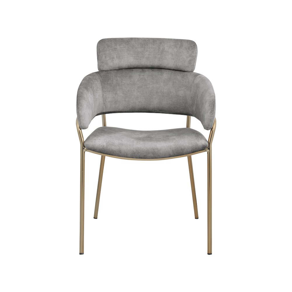 Yara Grey Velvet Dining Chair, Set of 2. Picture 3