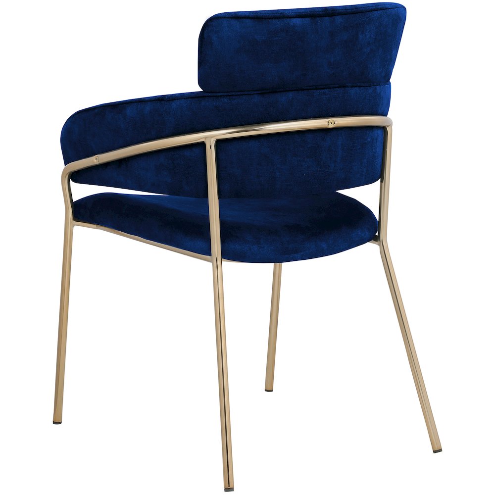Yara Navy Velvet Dining Chair, Set of 2. Picture 2