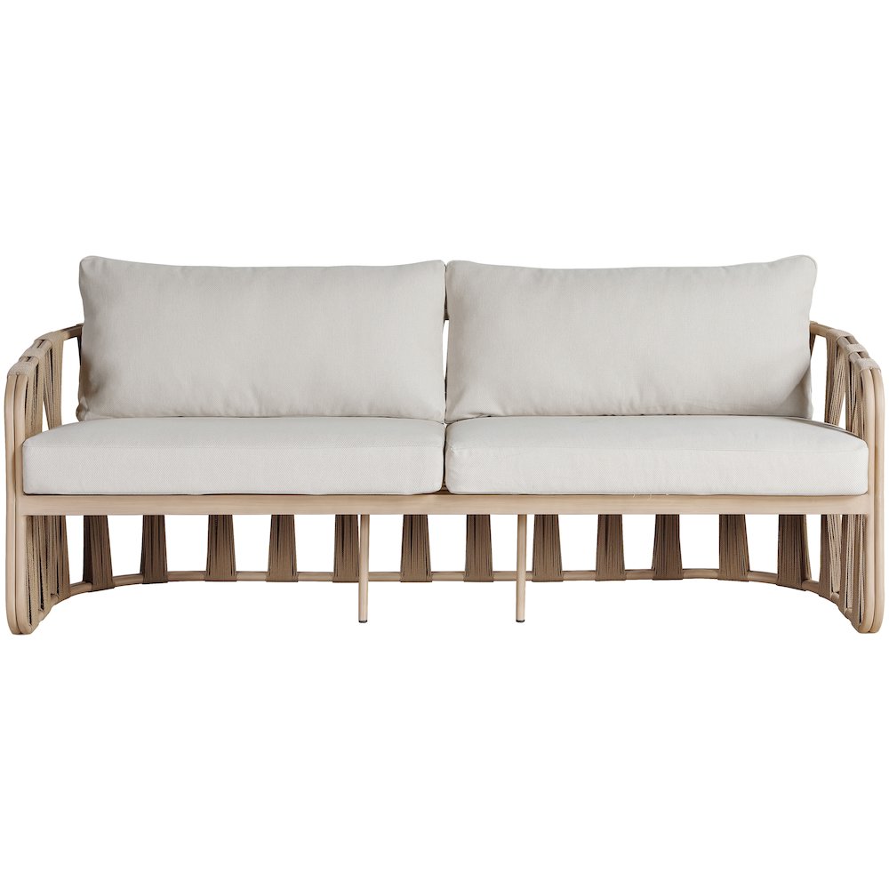 San Pietro 90.5" Beige Waterproof Fabric Outdoor Sofa. Picture 2