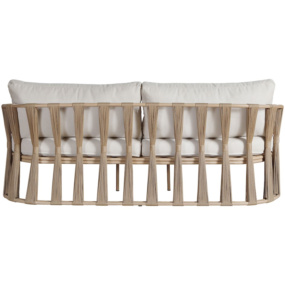 San Pietro 90.5" Beige Waterproof Fabric Outdoor Sofa. Picture 3
