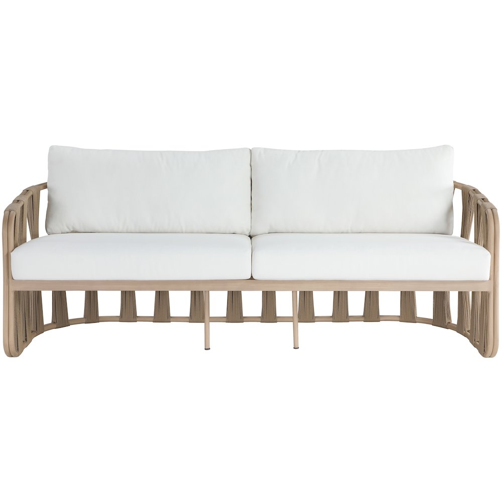 San Pietro 90.5" Cream Waterproof Fabric Outdoor Sofa. Picture 2