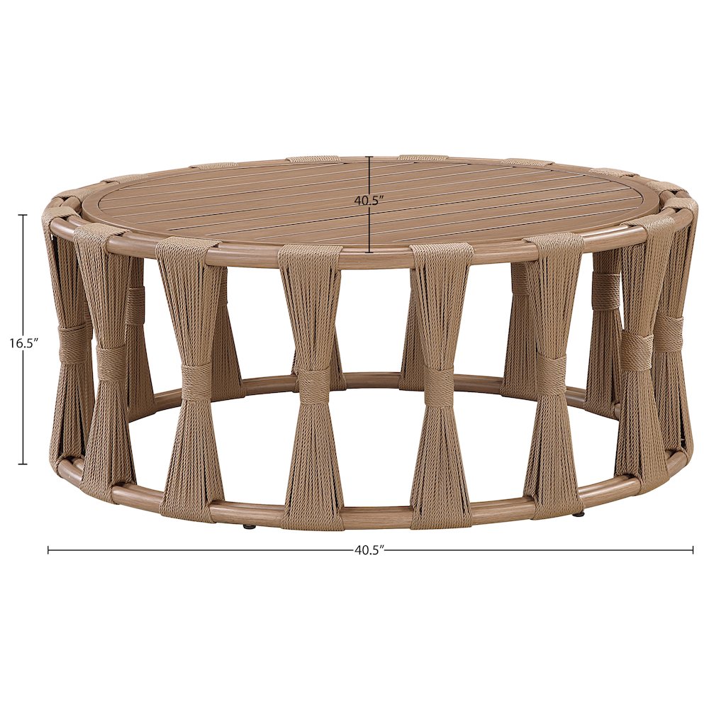 San Pietro Natural Aluminum Outdoor Patio Coffee Table. Picture 6