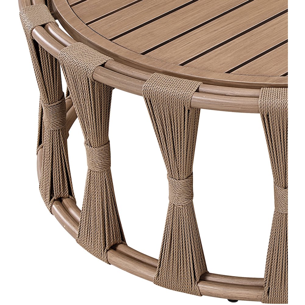 San Pietro Natural Aluminum Outdoor Patio Coffee Table. Picture 4