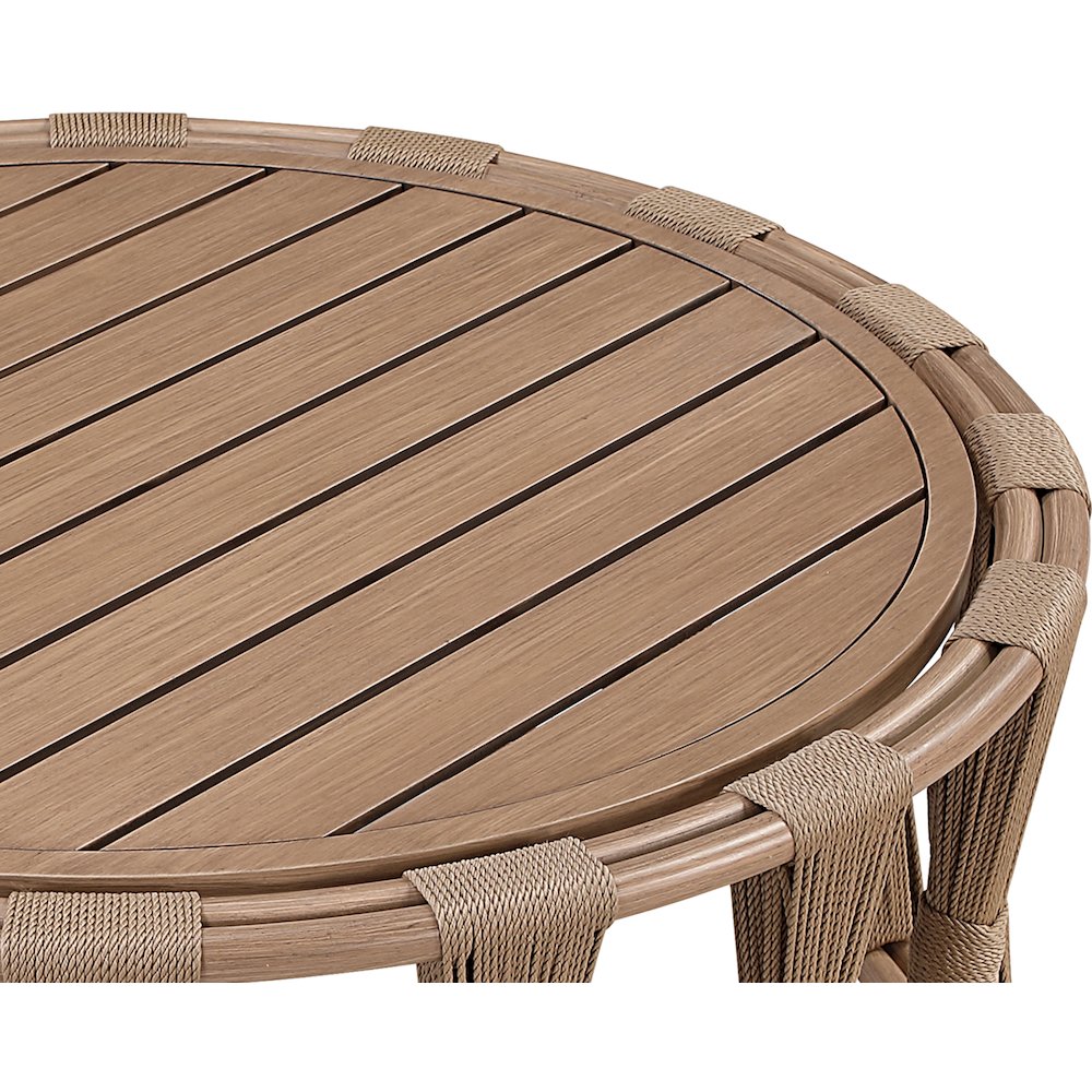San Pietro Natural Aluminum Outdoor Patio Coffee Table. Picture 5