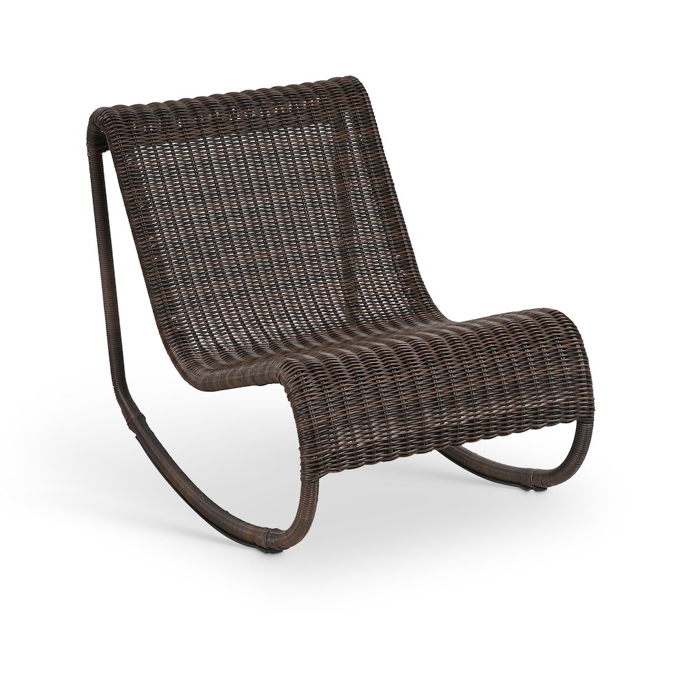 Antigua Brown Wicker Outdoor Patio Rocking Chair. Picture 1
