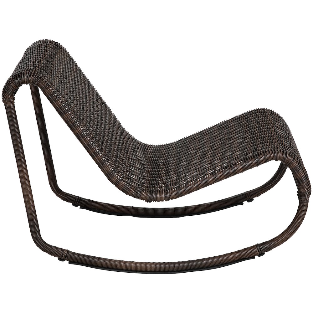 Antigua Brown Wicker Outdoor Patio Rocking Chair. Picture 8