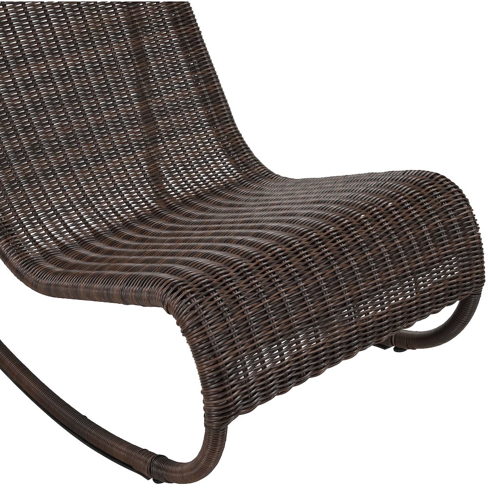 Antigua Brown Wicker Outdoor Patio Rocking Chair. Picture 5