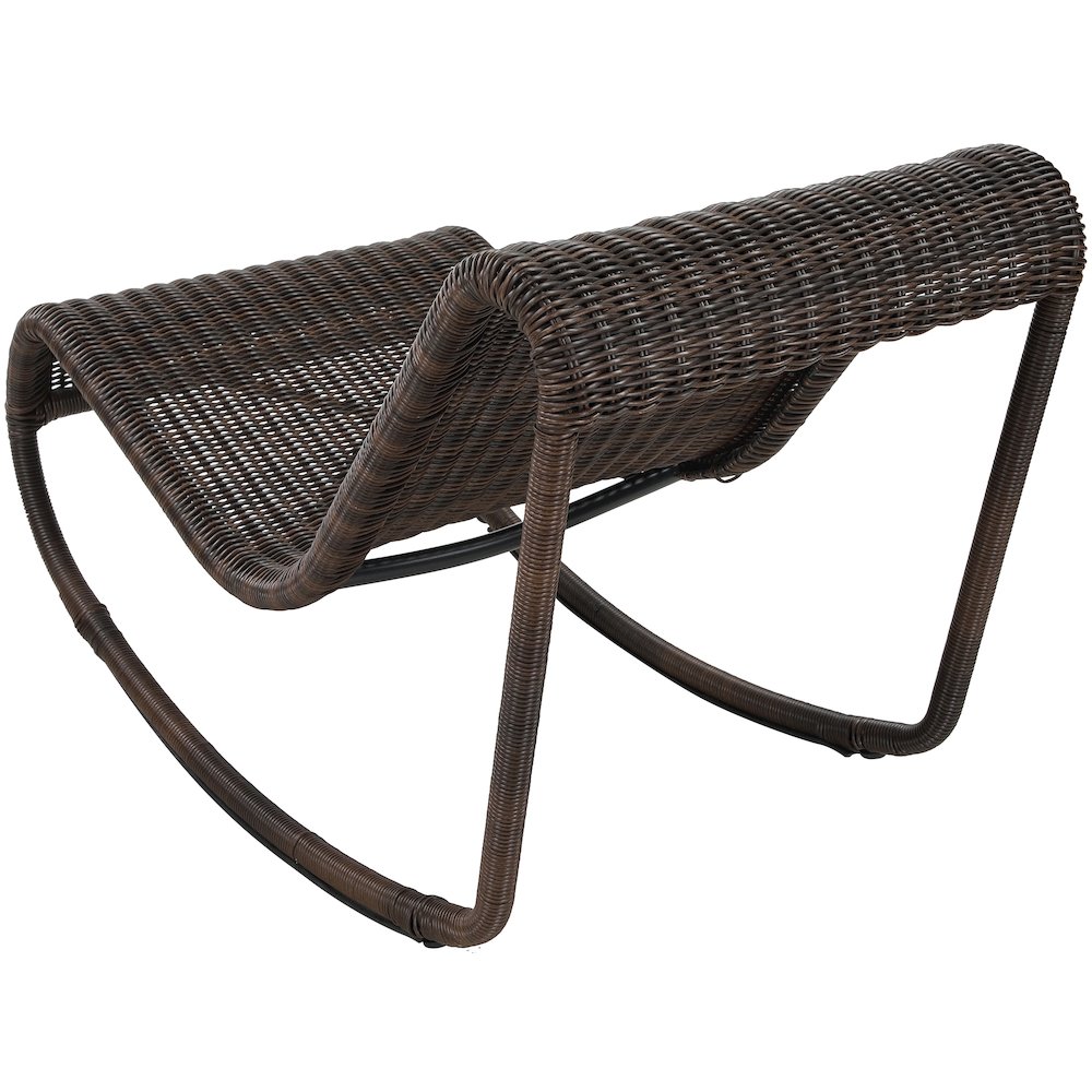 Antigua Brown Wicker Outdoor Patio Rocking Chair. Picture 6