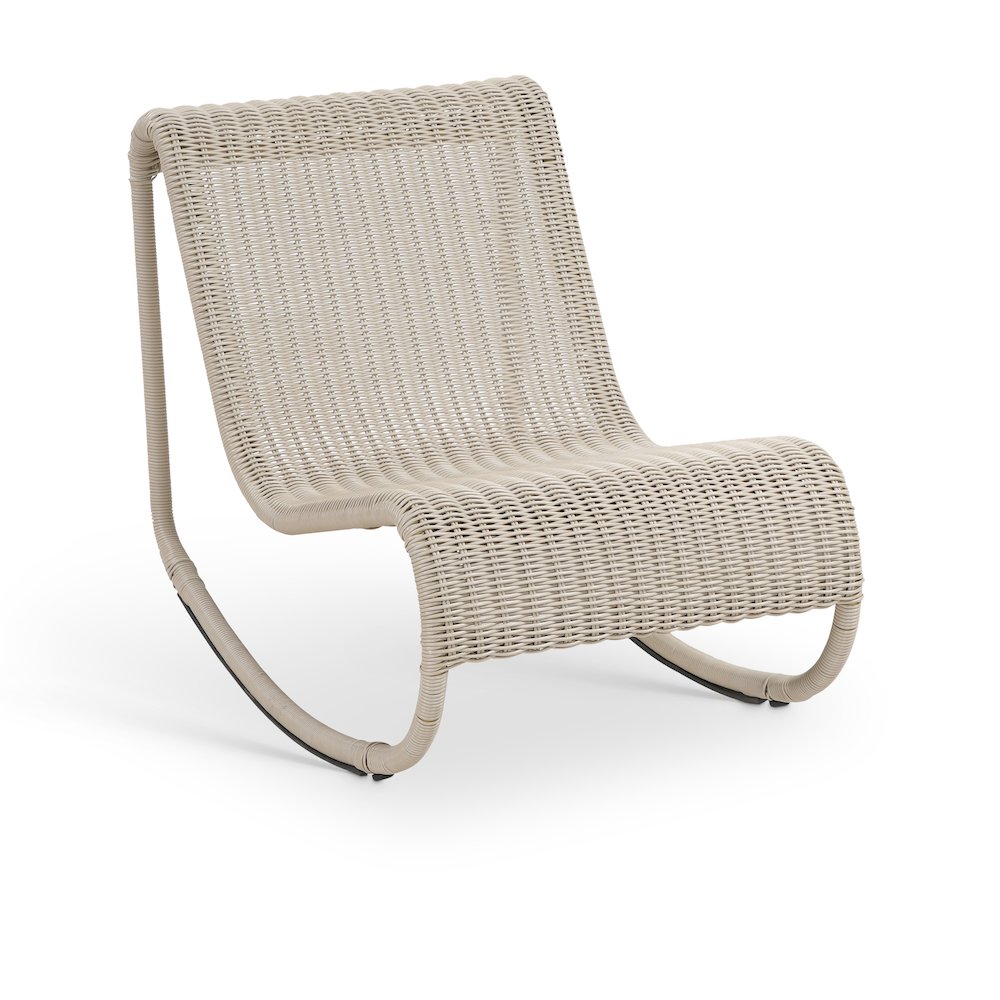 Antigua Cream Wicker Outdoor Patio Rocking Chair. Picture 1