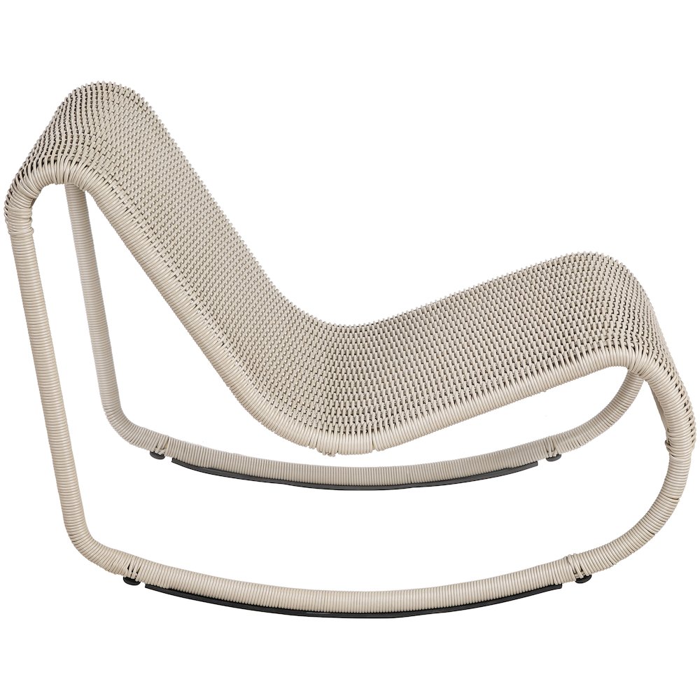 Antigua Cream Wicker Outdoor Patio Rocking Chair. Picture 8