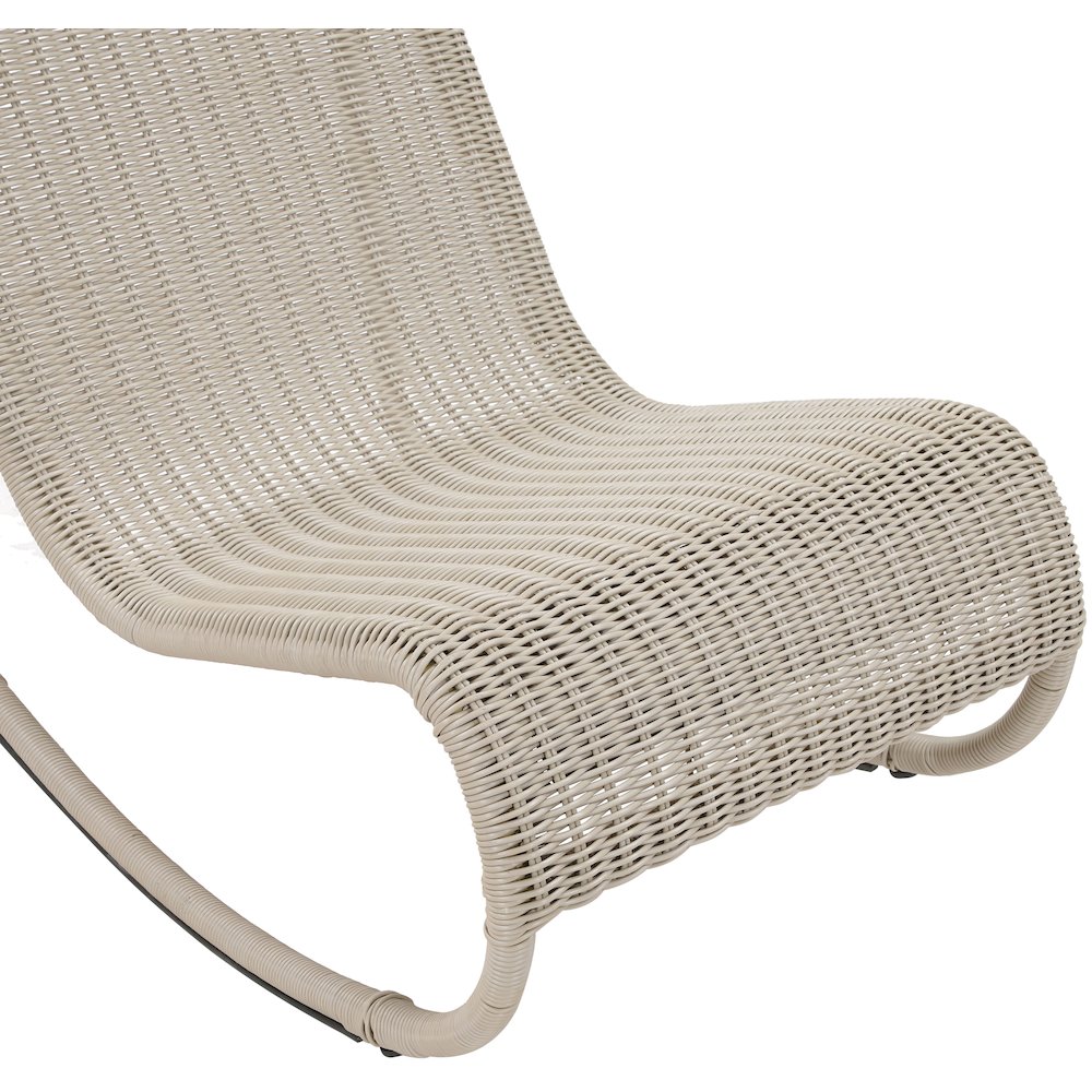 Antigua Cream Wicker Outdoor Patio Rocking Chair. Picture 6