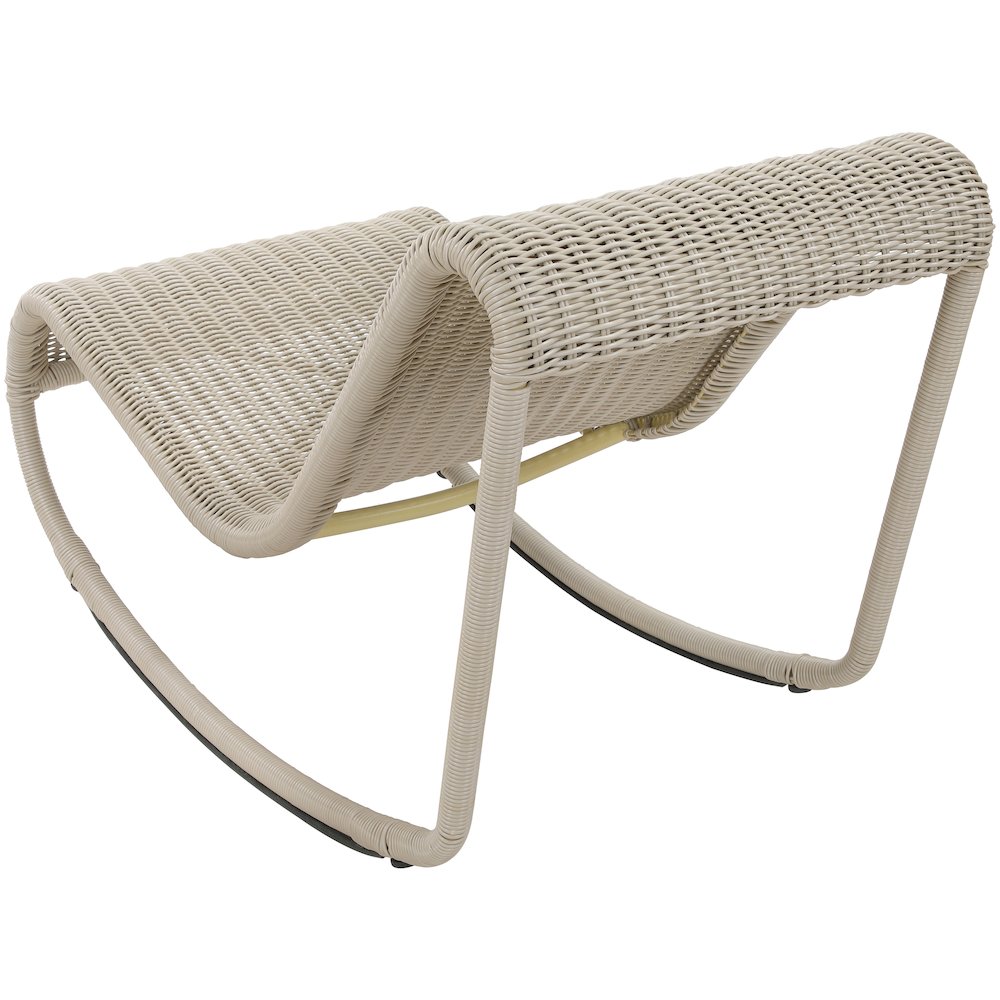 Antigua Cream Wicker Outdoor Patio Rocking Chair. Picture 9