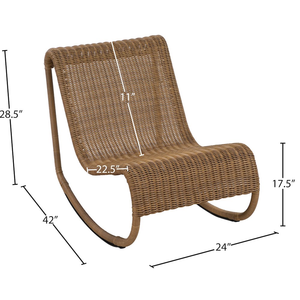 Antigua Natural Wicker Outdoor Patio Rocking Chair. Picture 10