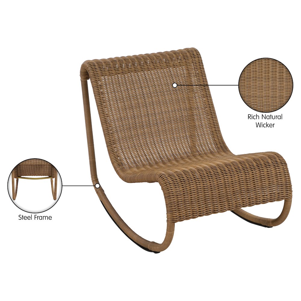 Antigua Natural Wicker Outdoor Patio Rocking Chair. Picture 11